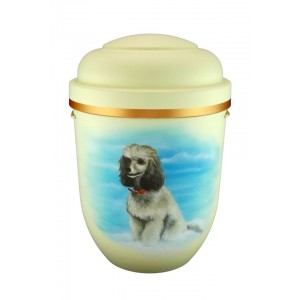 Biodegradable Cremation Ashes Funeral Urn / Casket - POODLE (Pet Dog)